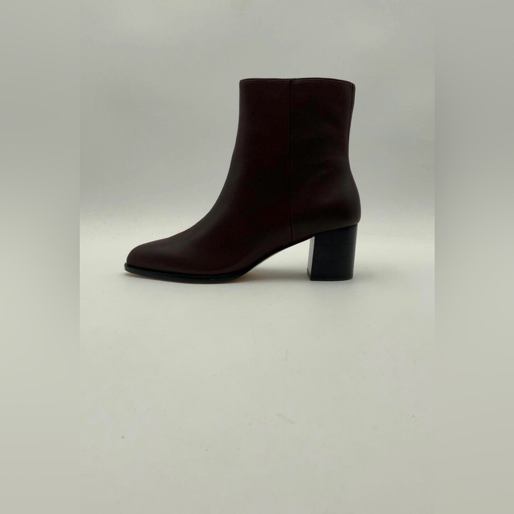 NWT Quince Women Italian Leather Heeled Ankle Boot Espresso Brown Shoes 7